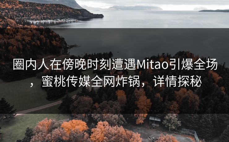 圈内人在傍晚时刻遭遇Mitao引爆全场,蜜桃传媒全网炸锅,详情探秘 圈内人在傍晚时刻遭遇Mitao引爆全场,蜜桃传媒全网炸锅,详情探秘